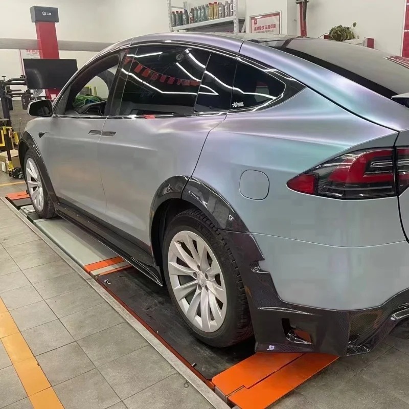 Used for  Model X Modification TOPCAR Style Carbon Fiber Wheel Arch Mudguard Wide Body External Packaging Body Kit